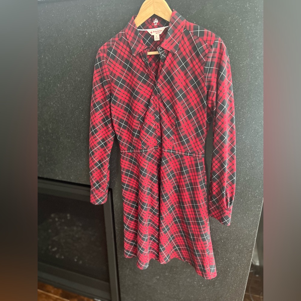Brooks Brothers Red and Black Plaid Buttondown Shirtdress